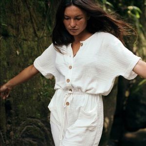 Billabong white jumpsuit size small